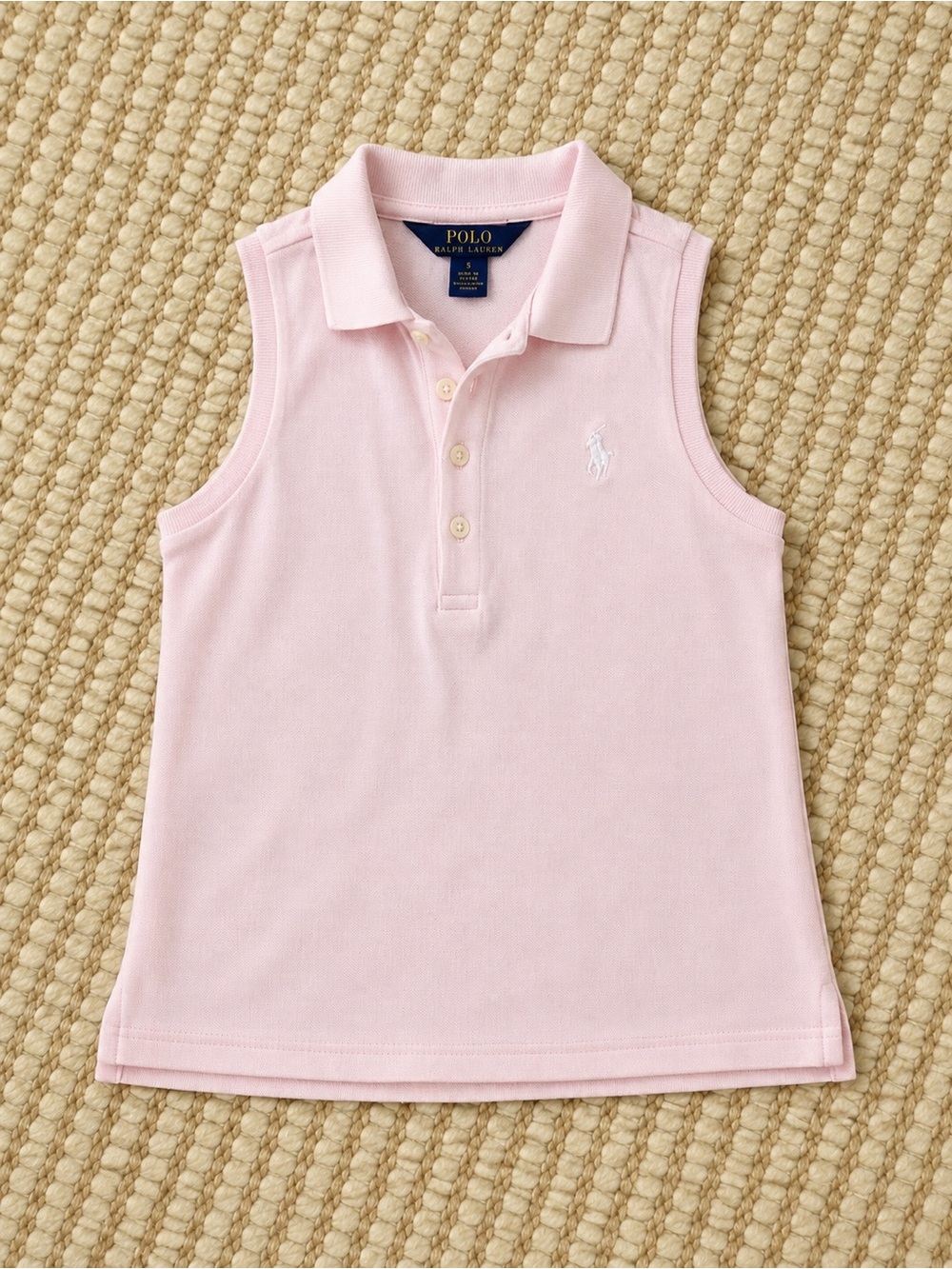 Ralph Lauren Girls Sleeveless Polo Top | Size 5 | Light Pink